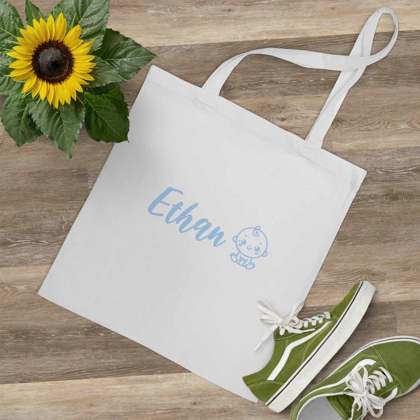 Bolso tote de algodón personalizado con nombre – Regalo único PequeRecuerdos.