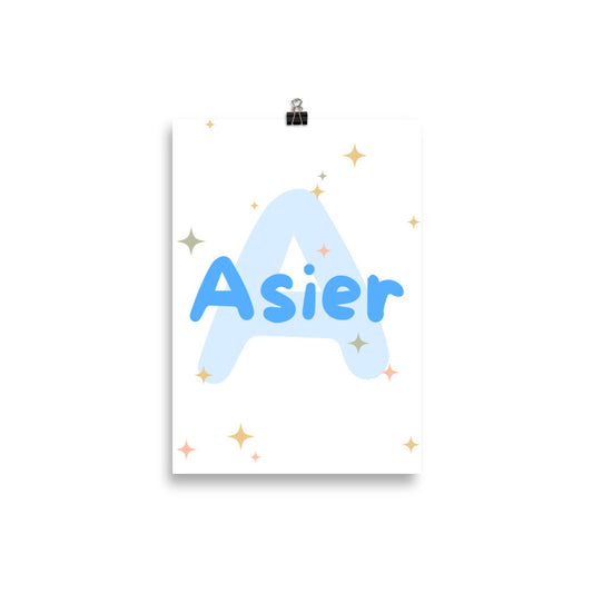 Poster con el nombre de bebe